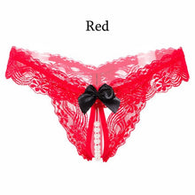 Load image into Gallery viewer, Female Underwear Lace Seamless Thongs Women's Pants Sexy Pearl G-String Women Crotchless Breathable Sleepwear Summer Cool