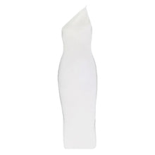 Load image into Gallery viewer, BEAUKEY Autumn Sexy Women White Bandage Dress Bodycon Hot Pink One Shoulder Backless Elastic Elegant Party Celebrity Vestido XL