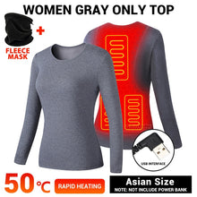 Load image into Gallery viewer, Winter Heated Underwear USB Battery Powered Fleece Thermal Heating