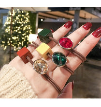 Load image into Gallery viewer, Women Hair Ropes Big Crystal Pearl Band for Fashion