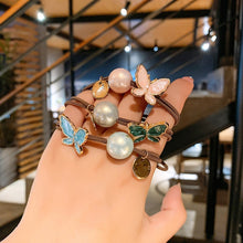 Load image into Gallery viewer, Women Hair Ropes Big Crystal Pearl Band for Fashion