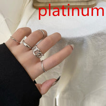 Load image into Gallery viewer, Hip-hop/Rock Metal Geometry Circular Punk Rings Set