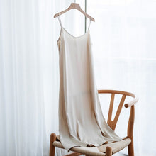 Load image into Gallery viewer, Fashion High Quality Women's Dress Summer Spaghetti Satin Long Woman Dress Very Soft Smooth Plus Size S-4XL M30262