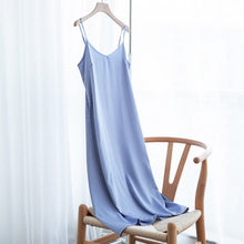 Load image into Gallery viewer, Fashion High Quality Women's Dress Summer Spaghetti Satin Long Woman Dress Very Soft Smooth Plus Size S-4XL M30262