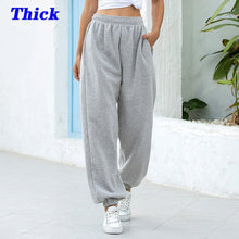 Load image into Gallery viewer, Women Baggy Gray Sports Jogging Pants Wide Leg Oversized Streetwear