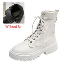 Load image into Gallery viewer, Rimocy PU Leather Ankle Boots Fashion Motorcycle Platform Botas