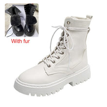 Load image into Gallery viewer, Rimocy PU Leather Ankle Boots Fashion Motorcycle Platform Botas