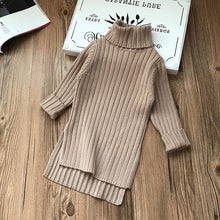 Load image into Gallery viewer, Menoea Toddler Girl Spring Dress Solid Color Baby Girls Turtleneck
