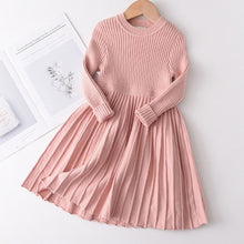 Load image into Gallery viewer, Menoea Toddler Girl Spring Dress Solid Color Baby Girls Turtleneck