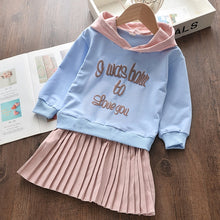 Load image into Gallery viewer, Menoea Toddler Girl Spring Dress Solid Color Baby Girls Turtleneck
