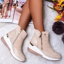 Load image into Gallery viewer, Suede Women Shoes Comfortable Zipper Waterproof Platform Shoes