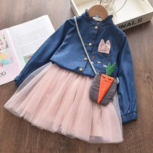 Load image into Gallery viewer, Bear Leader Girls Dress Geometric Pattern Long Sleeve Tutu