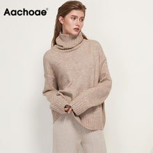 Load image into Gallery viewer, Aachoae Women Knitted Turtleneck Cashmere Sweater