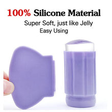 Load image into Gallery viewer, BORN PRETTY Nail Art Templates Clear Jelly Silicone Stamper Enail Stamping Plate Scraper With Cap Transparent Nail Stamper