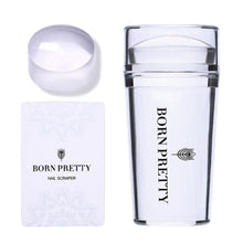 Load image into Gallery viewer, BORN PRETTY Nail Art Templates Clear Jelly Silicone Stamper Enail Stamping Plate Scraper With Cap Transparent Nail Stamper