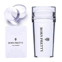 Load image into Gallery viewer, BORN PRETTY Nail Art Templates Clear Jelly Silicone Stamper Enail Stamping Plate Scraper With Cap Transparent Nail Stamper