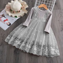 Load image into Gallery viewer, Knitted Chiffon Girl Dress Long Sleeve For Girls