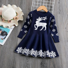 Load image into Gallery viewer, Knitted Chiffon Girl Dress Long Sleeve For Girls