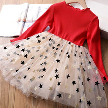 Load image into Gallery viewer, Knitted Chiffon Girl Dress Long Sleeve For Girls