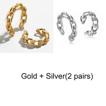 Load image into Gallery viewer, Punk Rock Gold Color Clip Earrings No Piercing