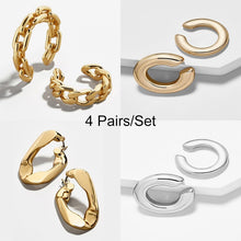 Load image into Gallery viewer, Punk Rock Gold Color Clip Earrings No Piercing
