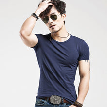 Load image into Gallery viewer, 2021 Brand New Men T Shirt Tops V neck Short Sleeve Tees Men's Fashion Fitness Hot T-shirt For Male Free Shipping Size 5XL