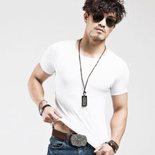 Load image into Gallery viewer, 2021 Brand New Men T Shirt Tops V neck Short Sleeve Tees Men's Fashion Fitness Hot T-shirt For Male Free Shipping Size 5XL