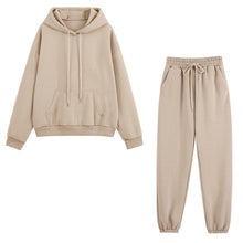 Load image into Gallery viewer, WomenThick Fleece Warm Solid Suit Two Piece