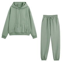 Load image into Gallery viewer, WomenThick Fleece Warm Solid Suit Two Piece