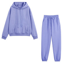 Load image into Gallery viewer, WomenThick Fleece Warm Solid Suit Two Piece