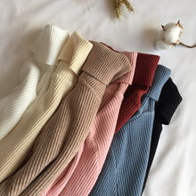 Load image into Gallery viewer, 2021 Autumn Winter Thick Sweater Women Knitted Ribbed Pullover Sweater Long Sleeve Turtleneck Slim Jumper Soft Warm Pull Femme