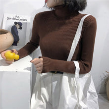 Load image into Gallery viewer, 2021 Autumn Winter Thick Sweater Women Knitted Ribbed Pullover Sweater Long Sleeve Turtleneck Slim Jumper Soft Warm Pull Femme