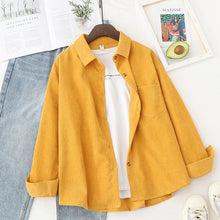 Load image into Gallery viewer, Corduroy Shirts Womens Tops Long Sleeve Spring