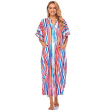 Load image into Gallery viewer, Kaftan Beach Print Snakeskin Swimsuit cover up