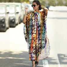 Load image into Gallery viewer, Kaftan Beach Print Snakeskin Swimsuit cover up