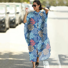 Load image into Gallery viewer, Kaftan Beach Print Snakeskin Swimsuit cover up