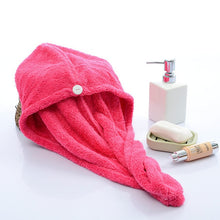Load image into Gallery viewer, Girl's Hair Drying Hat Quick-dry Hair Towel Cap Hat Bath Hat Microfiber Solid Towel Cap Super Absorption Turban Hair Dry Cap