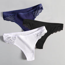 Load image into Gallery viewer, Women's Lace Fashion Cotton G-string Letter Thong Panties Sexy low Waist Briefs Underwear Female Lingerie Intimate Pants