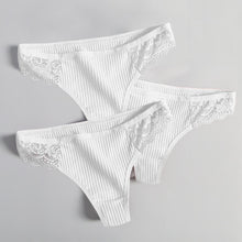 Load image into Gallery viewer, Women's Lace Fashion Cotton G-string Letter Thong Panties Sexy low Waist Briefs Underwear Female Lingerie Intimate Pants