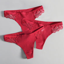 Load image into Gallery viewer, Women's Lace Fashion Cotton G-string Letter Thong Panties Sexy low Waist Briefs Underwear Female Lingerie Intimate Pants