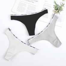 Load image into Gallery viewer, Women's Lace Fashion Cotton G-string Letter Thong Panties Sexy low Waist Briefs Underwear Female Lingerie Intimate Pants
