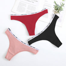 Load image into Gallery viewer, Women's Lace Fashion Cotton G-string Letter Thong Panties Sexy low Waist Briefs Underwear Female Lingerie Intimate Pants