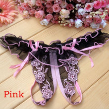 Load image into Gallery viewer, Female Underwear Lace Seamless Thongs Women's Pants Sexy Pearl G-String Women Crotchless Breathable Sleepwear Summer Cool