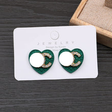 Load image into Gallery viewer, Crystal Rhinestone cc Stud Earrings