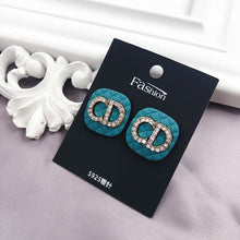 Load image into Gallery viewer, Crystal Rhinestone cc Stud Earrings