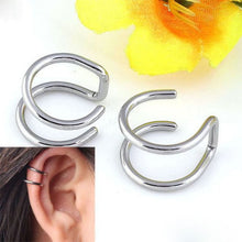 Load image into Gallery viewer, 2 Pcs/set Punk Simple Ear Clip Cuff Wrap Earrings For Women Fashion Jewelry Clip-on Earrings Non-piercing Ear Cuff Eardrop