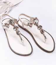 Load image into Gallery viewer, Koovan Women's Flat Sandals 2021 New Female Diamond Beach Footwear Roman Shoes Slope With Bohemian Anti-skid Flip-flops