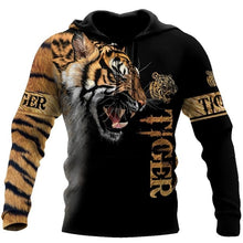 Load image into Gallery viewer, Brand Fashion Autumn lion Hoodies White Tiger Skin 3D All Over Printed Mens Sweatshirt Unisex Zip Pullover Casual Jacket