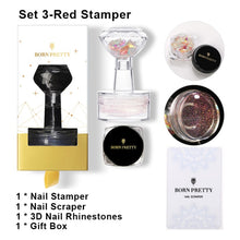Load image into Gallery viewer, BORN PRETTY Nail Art Templates Clear Jelly Silicone Stamper Enail Stamping Plate Scraper With Cap Transparent Nail Stamper