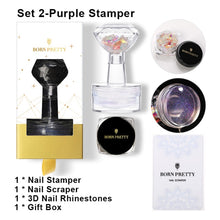 Load image into Gallery viewer, BORN PRETTY Nail Art Templates Clear Jelly Silicone Stamper Enail Stamping Plate Scraper With Cap Transparent Nail Stamper